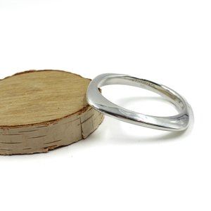 Tiffany & Co. Sterling Silver Cushion Designed Square Bangle Bracelet